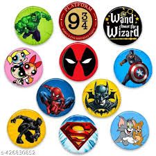 Cartoon Metal Badge - Design 02 - Enamel Colour finish, Kids by Metal Badges