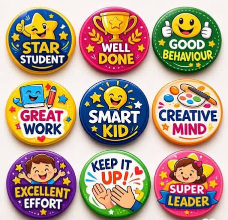 Positive Message Badge - Design 32 - Enamel Colour finish, Kids by Metal Badges
