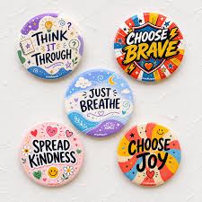 Positive Message Badge - Design 35 - Enamel Colour finish Kids | Metal Badges