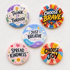 Positive Message Badge - Design 35 - Enamel Colour finish, Kids by Metal Badges