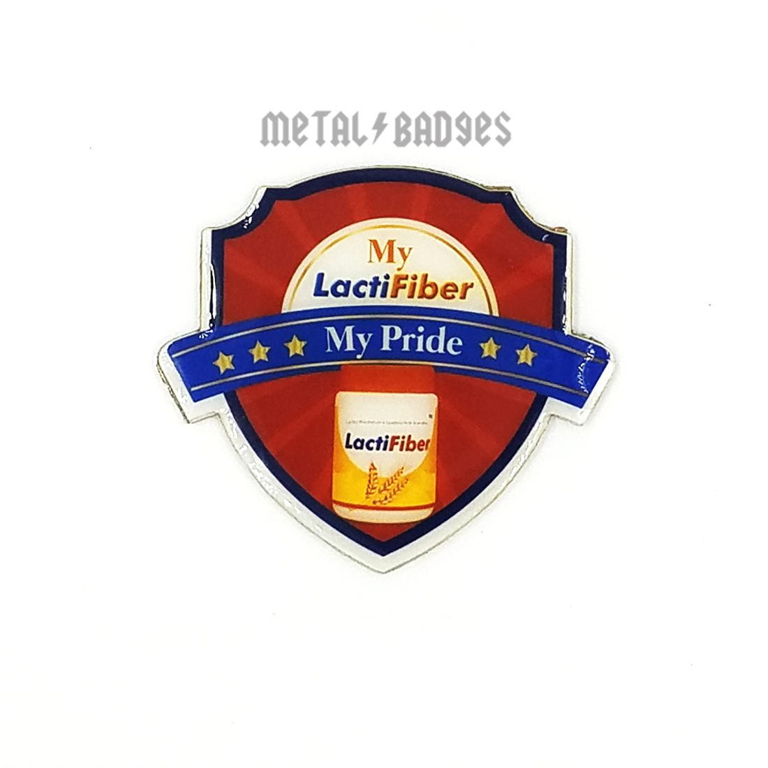 Pride Shield Badge - Epoxy Coated finish, Die Struck Metal Badges by Metal Badges