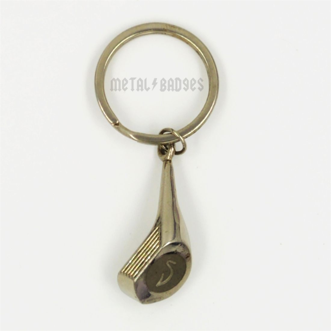 Piston & Connecting Rod Keychain - Chrome finish, Metal Keychains by Metal Badges