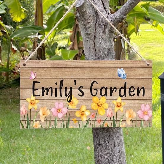 Garden & Door Sign - Design 06 - Brushed Steel finish Real Estate | Metal Badges
