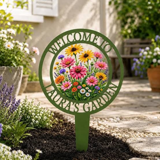 Garden & Door Sign - Design 07 - Brushed Steel finish, Real Estate by Metal Badges