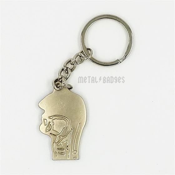 Sinus Head Anatomy Keychain - Silver/Nickel finish Metal Keychains | Metal Badges