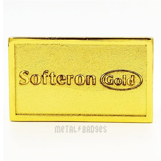 Softeron Gold Embossed Badge - Polished Gold finish Name Badges | Metal Badges