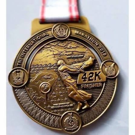 Marathon Finisher Medal - Design 09 - Antique Gold finish Sports | Metal Badges