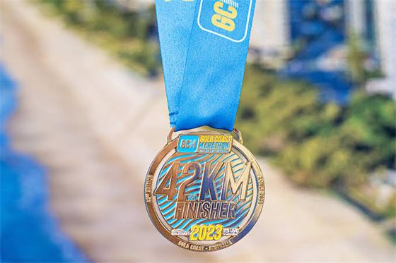 Marathon Finisher Medal - Design 13 - Antique Gold finish Sports | Metal Badges