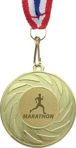 Marathon Finisher Medal - Design 15 - Antique Gold finish, Sports by Metal Badges