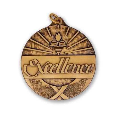 Medal & Medallion - Design 19 - Antique Gold finish Sports | Metal Badges