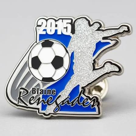 Team Badge - Design 40 - Antique Gold finish, Sports by Metal Badges