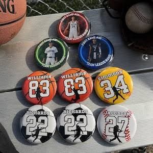 Team Badge - Design 42 - Antique Gold finish, Sports by Metal Badges