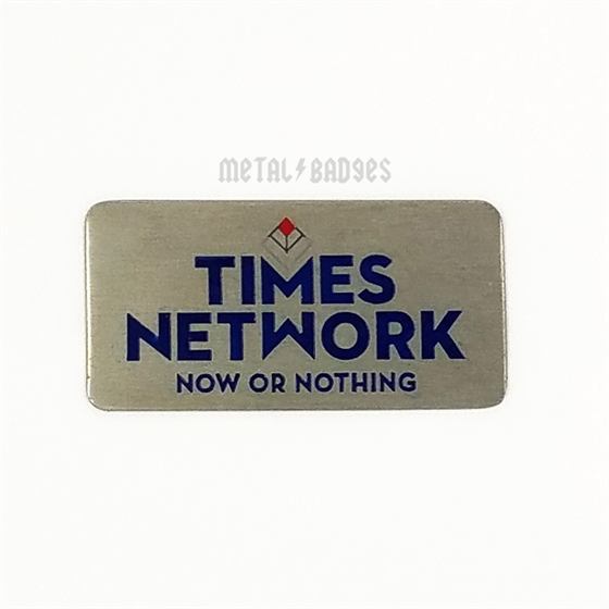 Times Network Brushed Steel Badge view 3