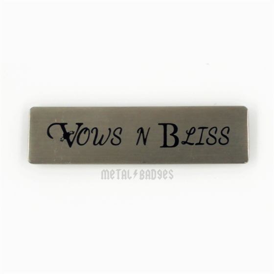 Engraved Name Bar Badge - Brushed Steel finish Name Badges | Metal Badges
