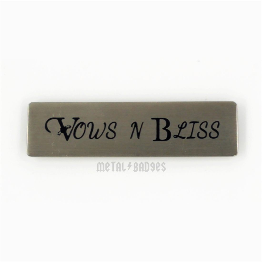 Engraved Name Bar Badge - Brushed Steel finish, Name Badges by Metal Badges